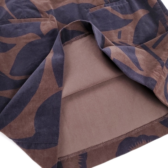 BODEN Anthro Brown Purple Suede Floral Skirt 8 - Picture 7 of 13